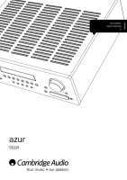 Cambridge Audio Azur 551R - Owners manual